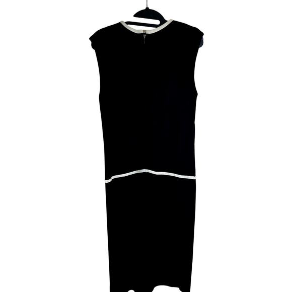 VINTAGE Mary Dobbs Sz 11 Sweater dress black white mod midi dress usa - Picture 2 of 9